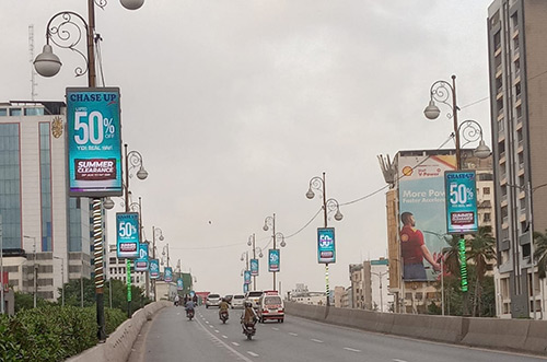 Digital Pole Streamer Screen outdoor advertising in Karachi